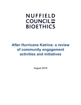 After Hurricane Katrina: a Review of Community Engagement Activities and Initiatives