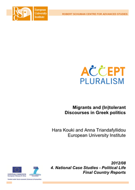 Migrants and (In)Tolerance Discourses in Greek Politics