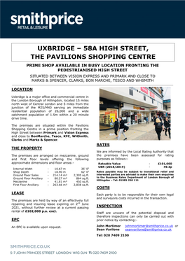 Uxbridge – 58A High Street, the Pavilions Shopping Centre