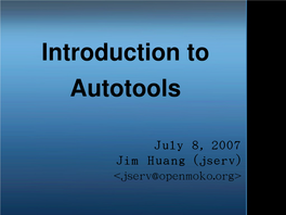 Introduction to Autotools