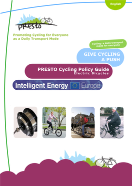 PRESTO Cycling Policy Guide Electric Bicycle