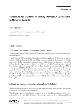 Screening for Diabetes in Family Practice: a Case Study in Ontario, Canada