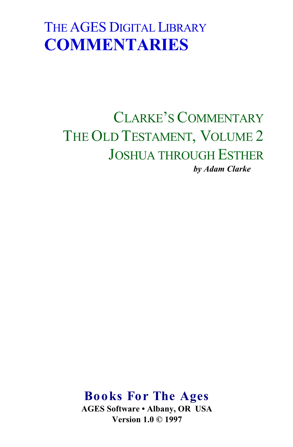 Clarke's Commentary