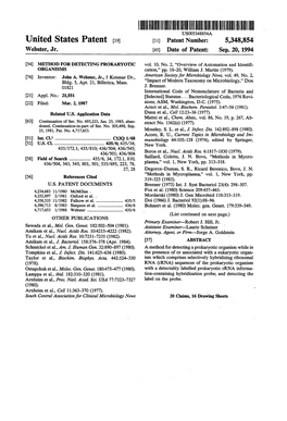 United States Patent (19) 11 Patent Number: 5,348,854 Webster, Jr