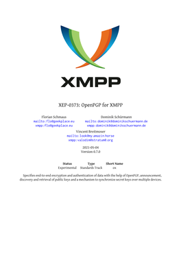 XEP-0373: Openpgp for XMPP