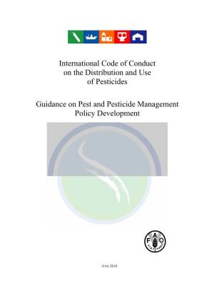 Guidance on Pest and Pesticide Management Policy Development