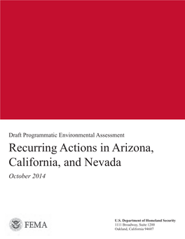 Recurring Actions in Arizona, California, and Nevada October 2014