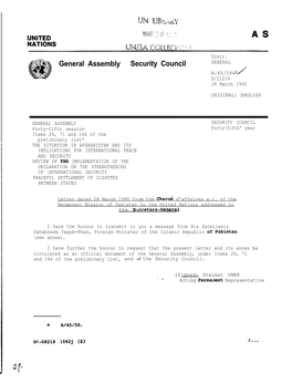 General Assembly Security Council GENERAL A/45/184 LA S/21216 28 March 1990