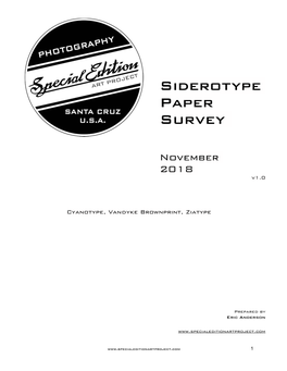 Siderotype Paper Survey