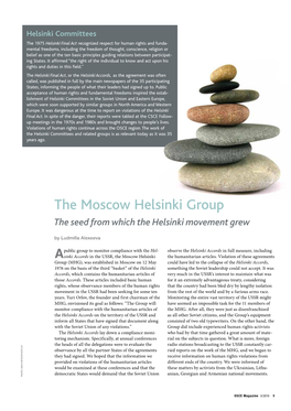 The Moscow Helsinki Group the Seed from Which the Helsinki Movement Grew