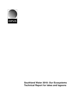 Our Ecosystems Technical Report for Lakes and Lagoons