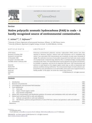 Native Polycyclic Aromatic Hydrocarbons (PAH) in Coals – a Hardly Recognized Source of Environmental Contamination
