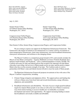 Read Mayor's Coalition Letter to Federal Delegation