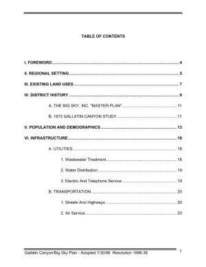 Table of Contents I. Foreword