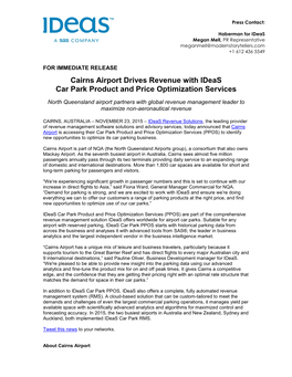 Cairns Airport Drives Revenue with Ideas Car Park Product and Price Optimization Services