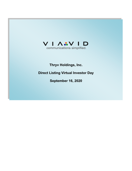 Thryv Direct Listing Virtual Investor