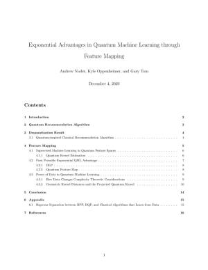 Exponential Advantages in Quantum Machine Learning Through Feature Mapping