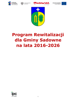 Program Rewitalizacji Dla Gminy Sadowne Na Lata 2016-2026