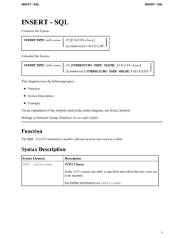 Insert - Sql Insert - Sql