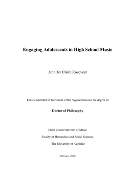 Engaging Adolescents in High School Music