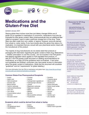 Medications and the Gluten-Free Diet