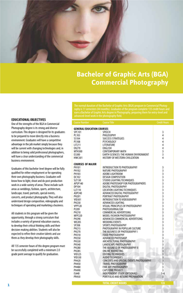 Bachelor of Graphic Arts (BGA) Commercial Photography