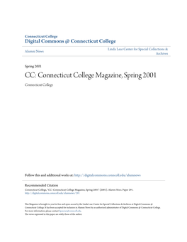 CC: Connecticut College Magazine, Spring 2001 Connecticut College