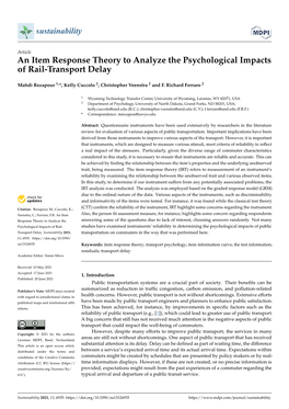 An Item Response Theory to Analyze the Psychological Impacts of Rail-Transport Delay