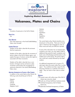 Volcanoes, Plates and Chains