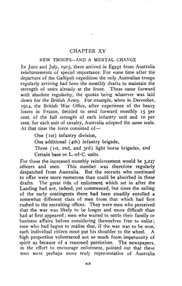 AND a MENTAL CHANGE Injune and July, 1915, There Arrived in Egypt from Australia Reinforcements of Special Importance