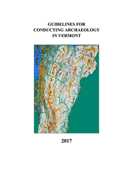 Guidelines for Conducting Archaeology in Vermont