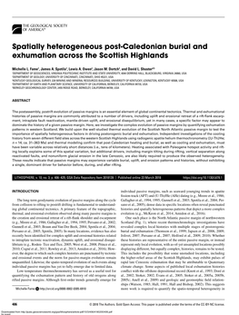 Spatially Heterogeneous Post-Caledonian Burial and Exhumation Across the Scottish Highlands