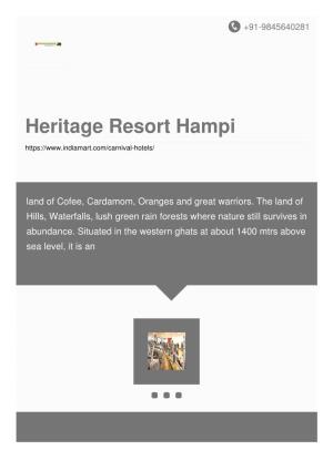 Heritage Resort Hampi