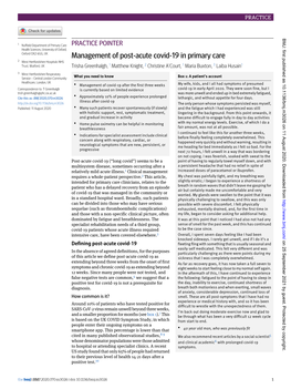 Management of Post-Acute Covid-19 in Primary Care