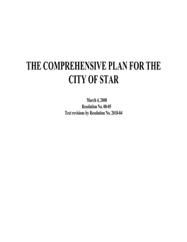 The Comprehensive Plan for the City of Star