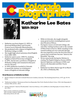 Katharine Lee Bates 1859-1929