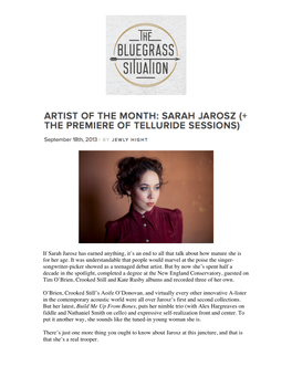 If Sarah Jarosz Has Earned Anything, It's an End to All That Talk About How