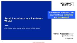 Small Launchers in a Pandemic World