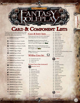 Card & Component Lists