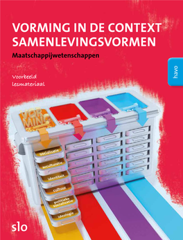 VORMING in DE CONTEXT SAMENLEVINGSVORMEN Maatschappijwetenschappen