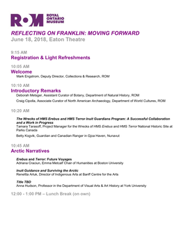 REFLECTING on FRANKLIN: MOVING FORWARD June 18, 2018, Eaton Theatre
