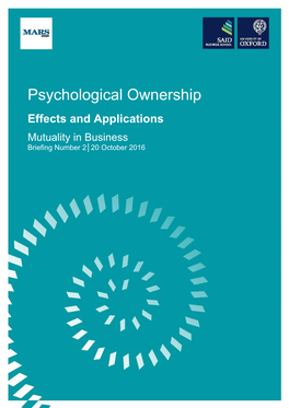 Psychological Ownership Effects and Applications Mutuality in Business Briefing Number 2│20 October 2016
