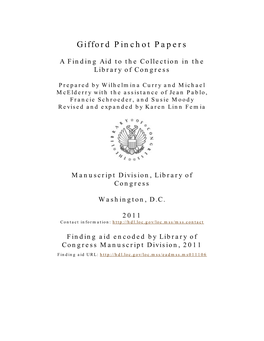 Gifford Pinchot Papers