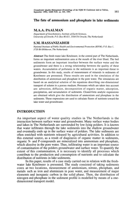 The Fate of Ammonium and Phosphate in Lake Sediments