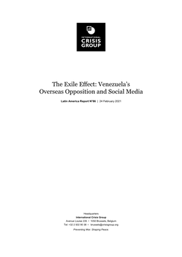 The Exile Effect: Venezuela's Overseas Opposition and Social
