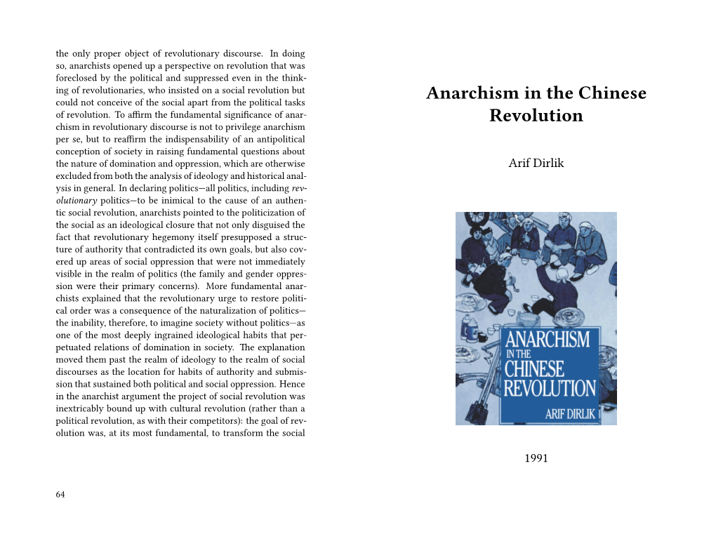 Anarchism in the Chinese Revolution