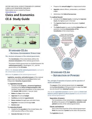Civics and Economics CE.6 Study Guide