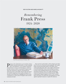 Frank Press 1924–2020