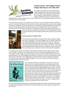 Article Freedom Sounds 2-3-May 2014 Cologne 1
