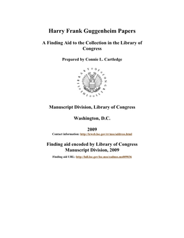 Harry Frank Guggenheim Papers